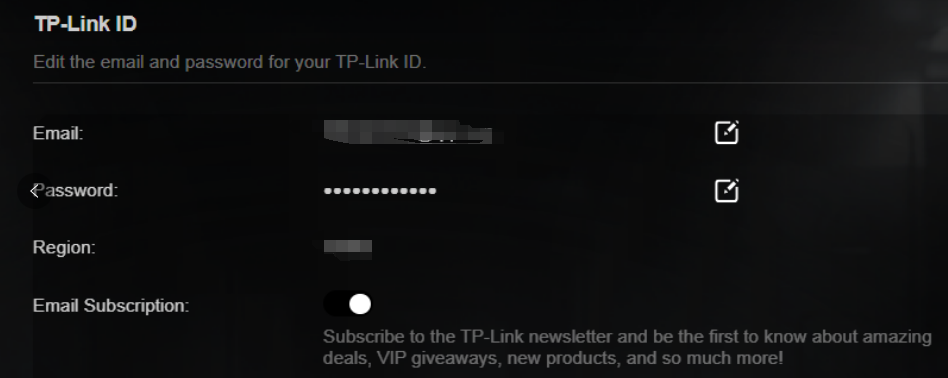  the TP-Link ID section