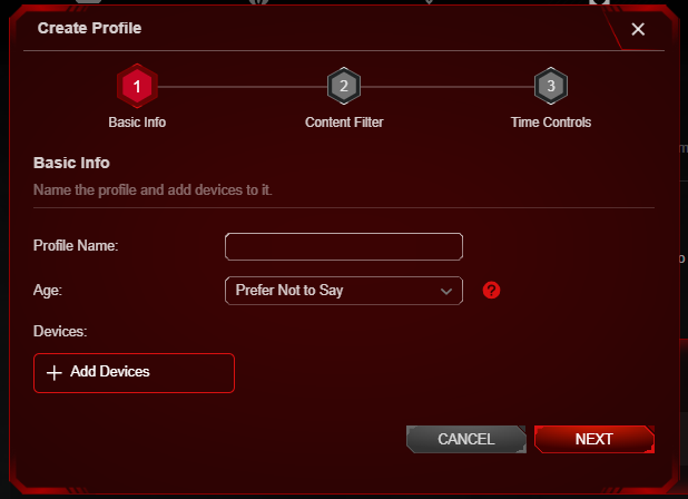 Fill in basic profile information