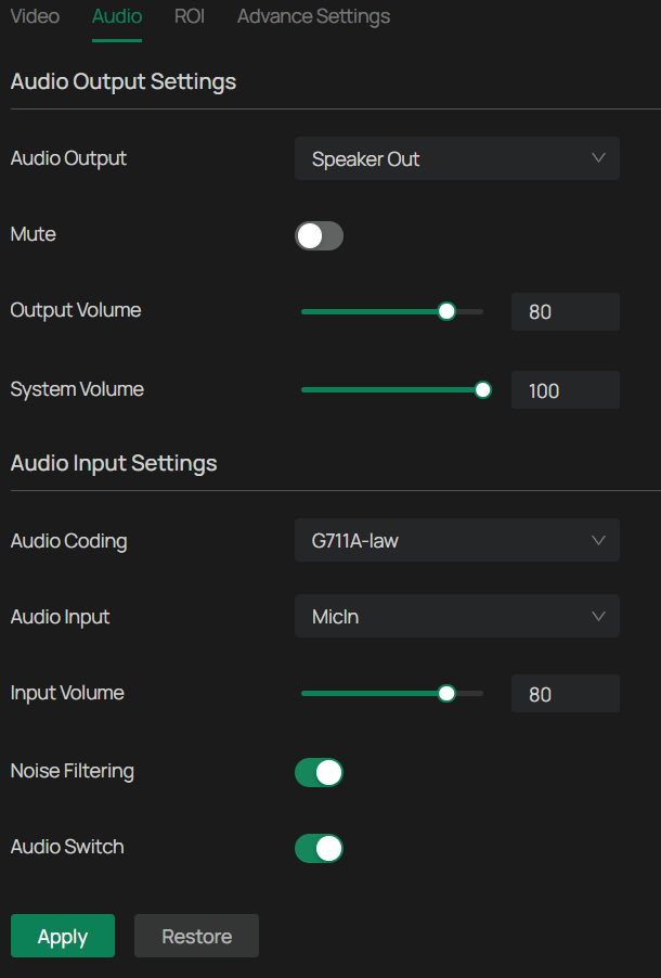 Audio Settings