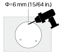 Drill 3 holes with the mounting template.