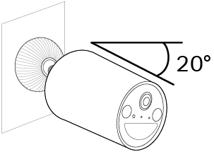 Install the camera on the base, adjust the angle by loosening the base, and secure it by tightening.