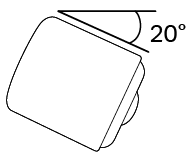 Tilt the camera downwards at an angle of about 20°.