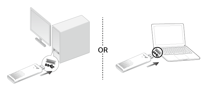 Insert the adapter into a USB port on your computer.