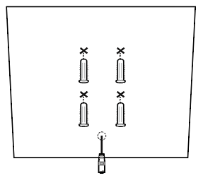 Image displaying how to insert the plastic wall anchors into the holes.