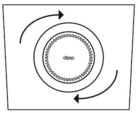 Image displaying how to rotate Deco to locked status.