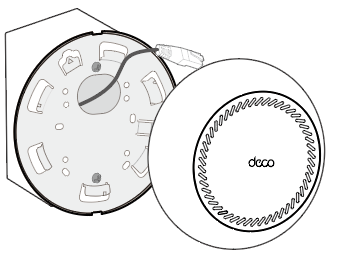 Image displaying how to connect the Ethernet cable to your Deco.