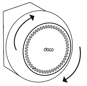 Image displaying how to rotate Deco to locked status.