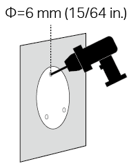 Drill 3 holes with the mounting template.