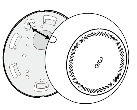 Image displaying the location of the piston on the Deco and how to align to the mounting bracket.