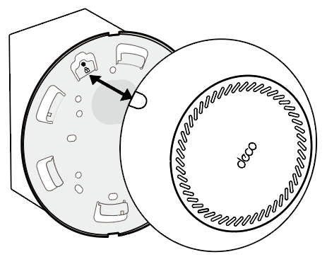 Image displaying the location of the piston on the Deco and how to align to the mounting bracket.