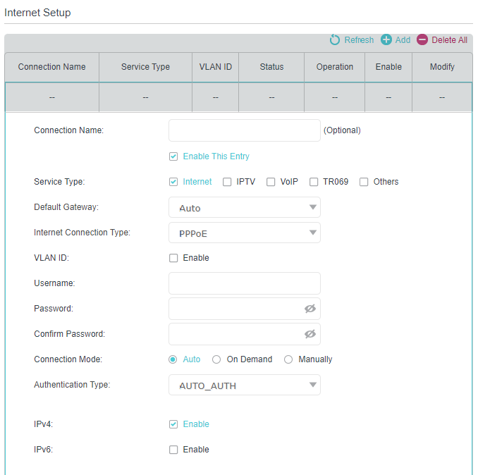 Image of EWAN configuration interface