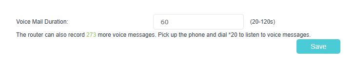 Image for voice mail duration