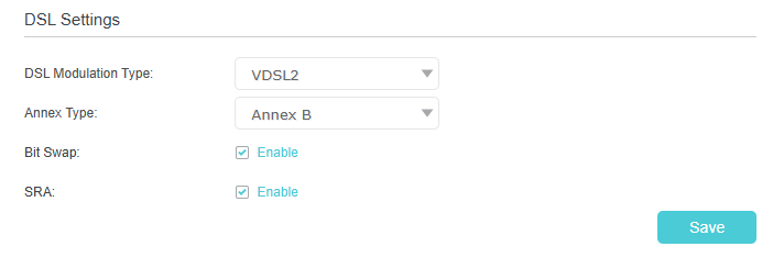 Image for DSL settings