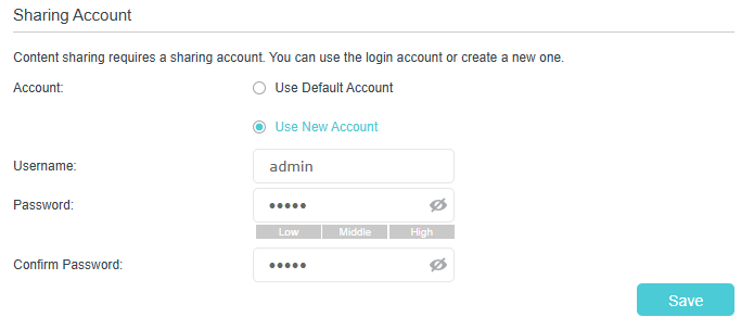 Image of displaying new user account