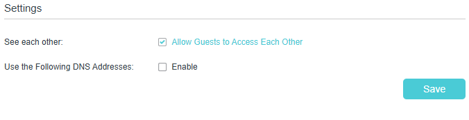 Image of guest network settings