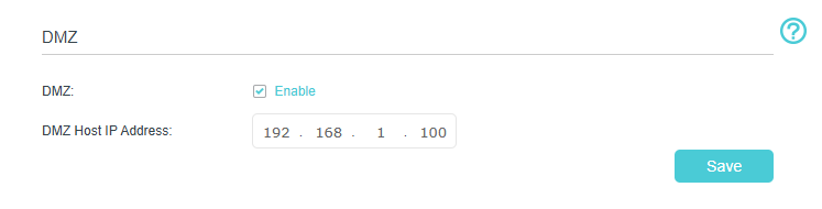 Image of DMZ settings