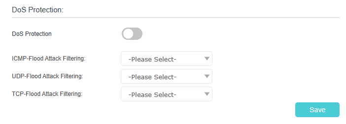 Image of DoS protection settings