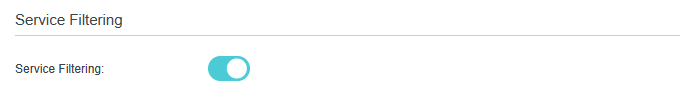 Image of enabling service filtering