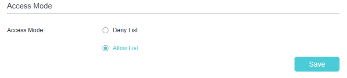 Image of selecting allow list