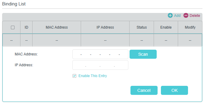 Image of adding a device to the binding list