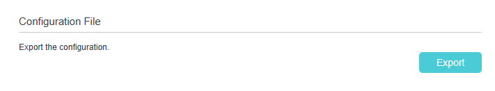 Image of exporting configuration file