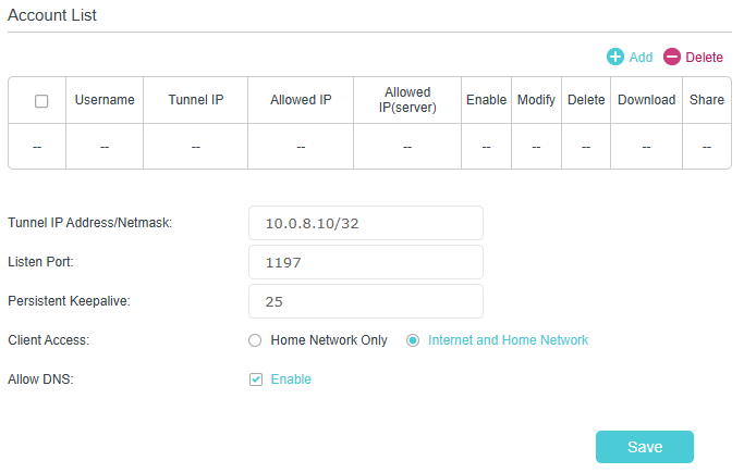 Image of wireguard vpn settings