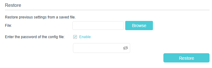 Image of restoring settings