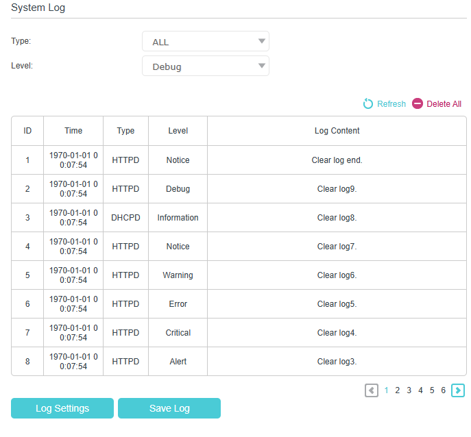Image of system logs