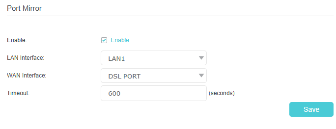 Image of port mirror settings