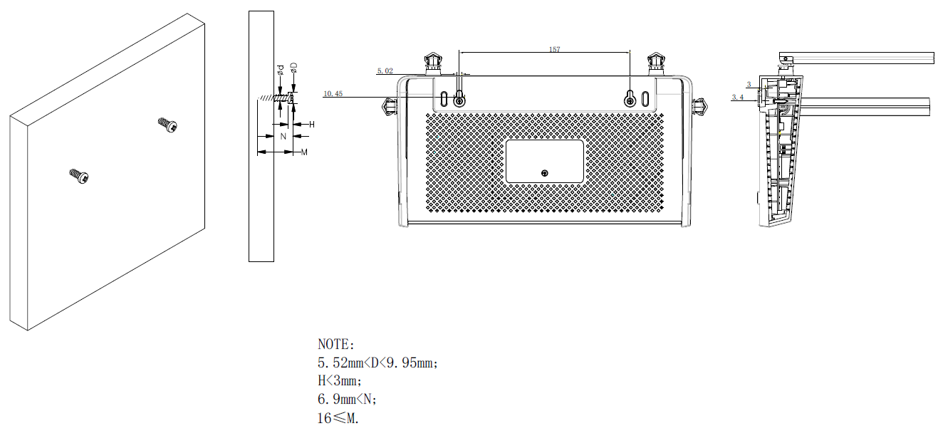 Wall mounting diagram