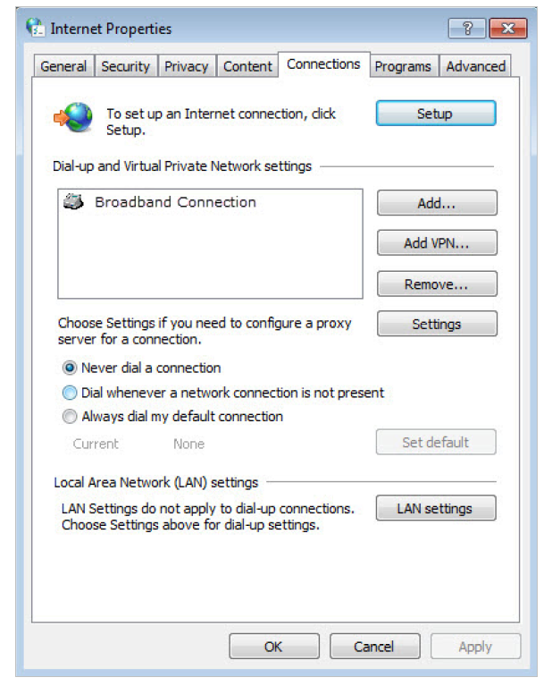 Internet Options
