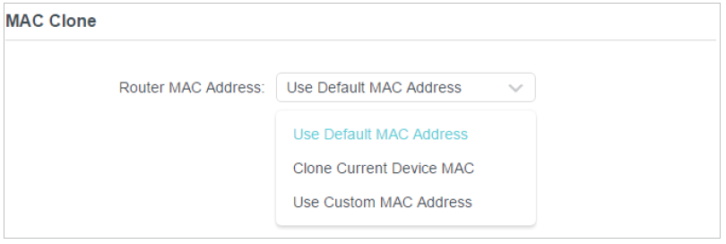 Use Custom MAC Address is selected
