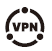 icon displaying a circle with VPN inside it