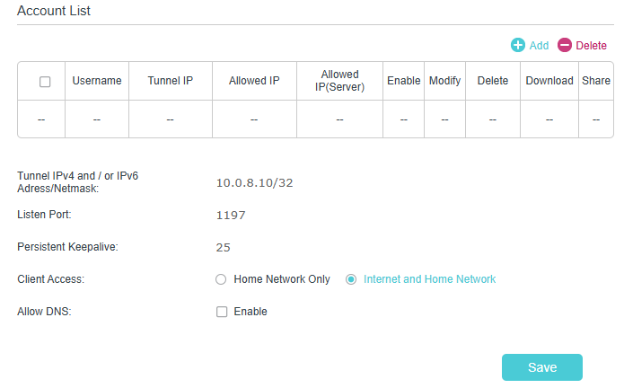 Image of wireguard vpn settings