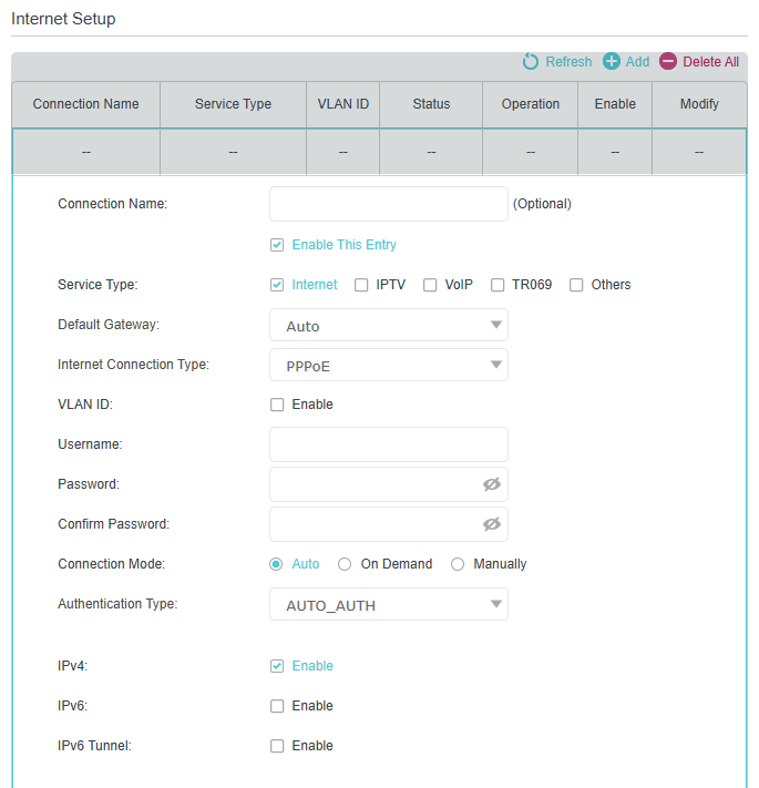 Image of EWAN configuration interface