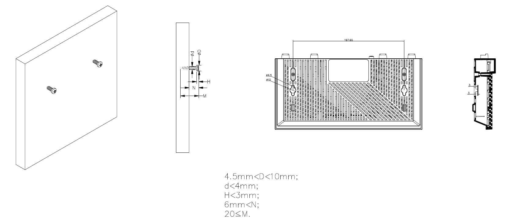 Wall mounting diagram of AX21
