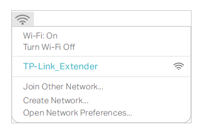 connect to the range extender's wireless network on Mac OS