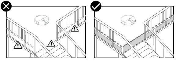 physical barrier on elevated surfaces