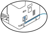 Power cable on the back of the dock