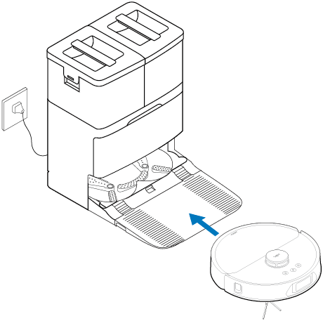 Place the robot vacuum on the charging dock 