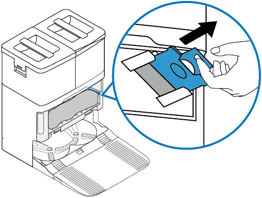 handle of the dust bag