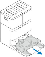 cleaning tray on the dock
