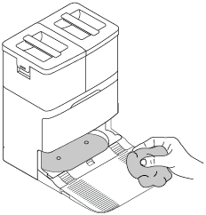 wipe the base with the cloth