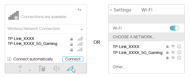 Connect to the wireless network of Archer GE400
