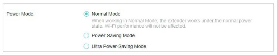 Change Power mode among Normal mode, power-saving mode and Ultra power-saving mdoe