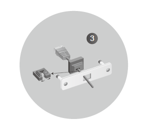 Image of fit the Ethernet cable and rubber stopper