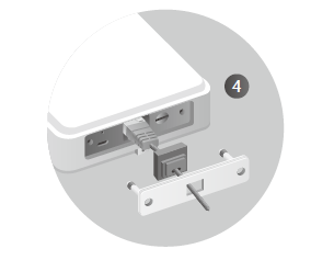 Image of connect the Ethernet cable to the port and replace the waterproof plate