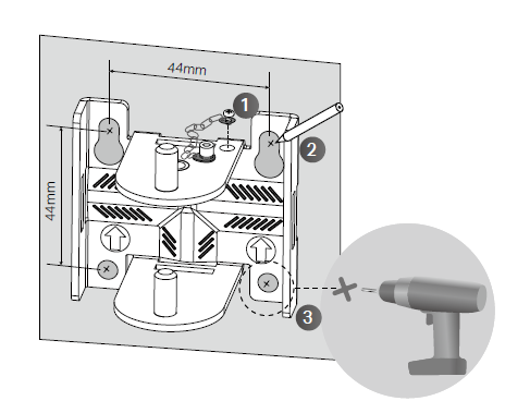 Image of marking holes for mounting bracket
