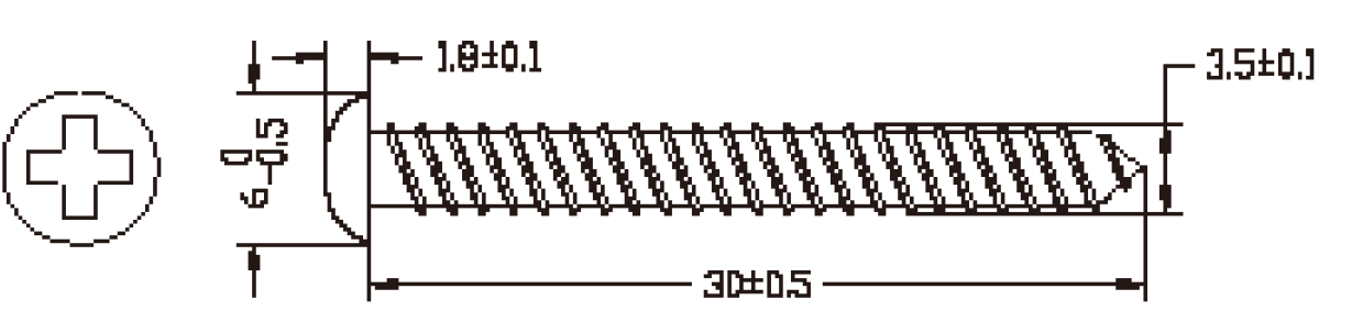 Mounting screw size