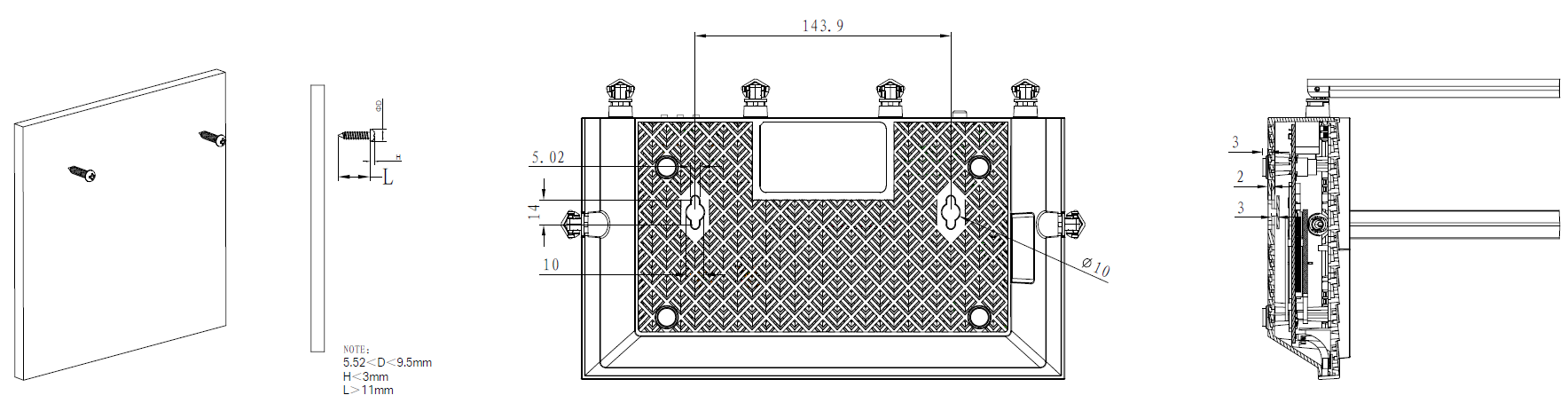 wall-mounting diagram